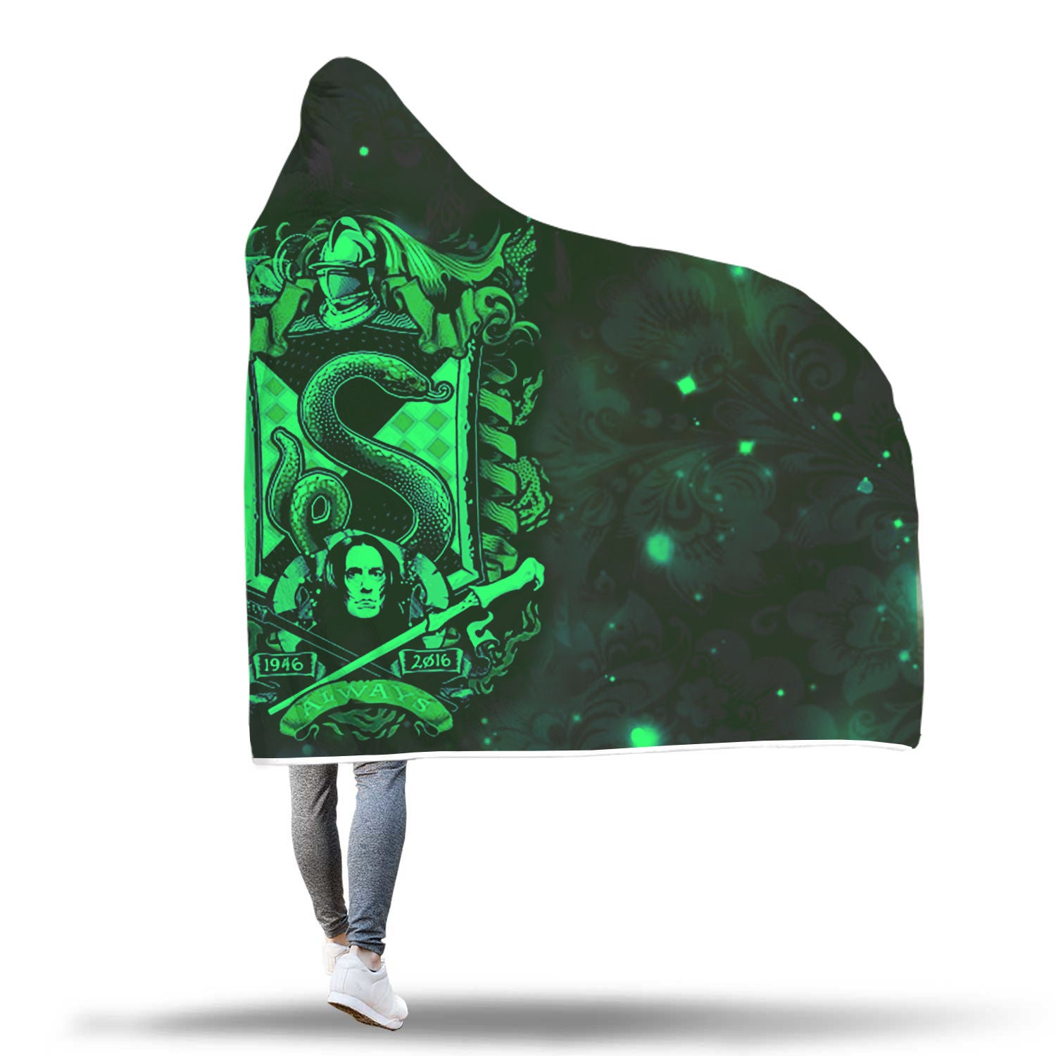 The Slytherin Snake Harry Potter Version Galaxy 3D Hooded Blanket