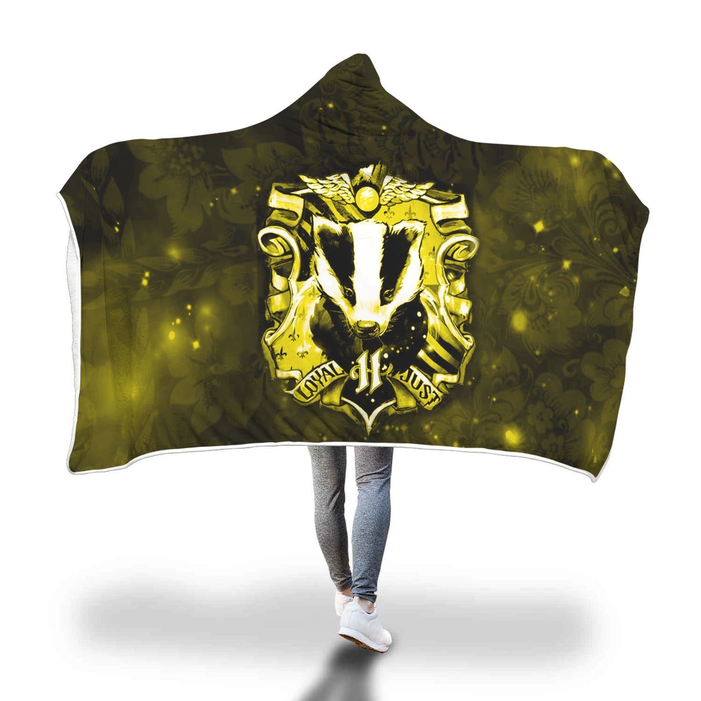 The Hufflepuff Badger Harry Potter Version Galaxy 3D Hooded Blanket