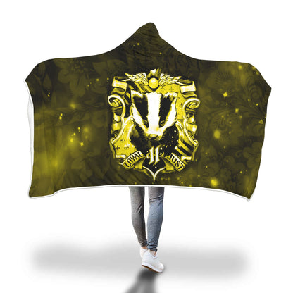 The Hufflepuff Badger Harry Potter Version Galaxy 3D Hooded Blanket