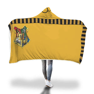 Hufflepuff House Hogwarts Logo Harry Potter 3D Hooded Blanket