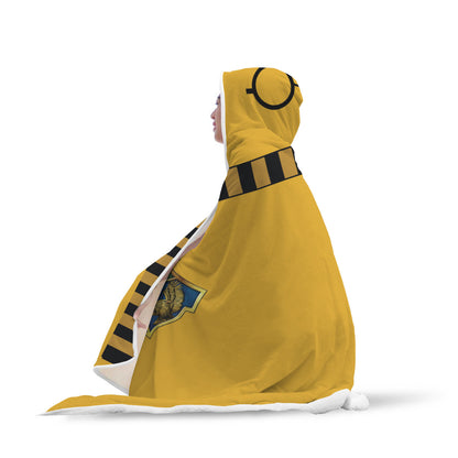 Hufflepuff House Hogwarts Logo Harry Potter 3D Hooded Blanket