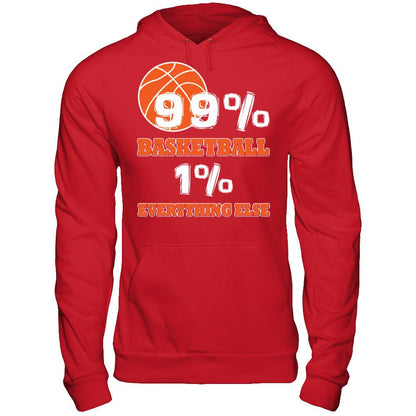 Basketball Lover T-shirt 99% Basketball 1% Everything Else Gildan - Pullover Hoodie Red