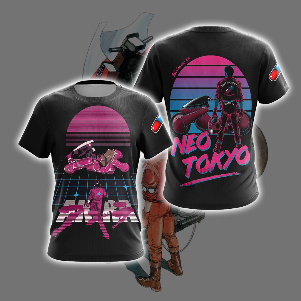 Akira Neon Tokyo Unisex 3D T-shirt T-shirt