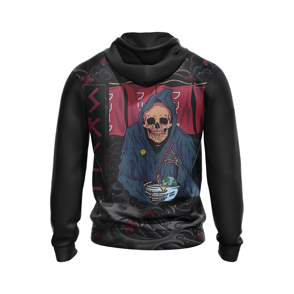 Food Skull Japanese Unisex Zip Up Hoodie