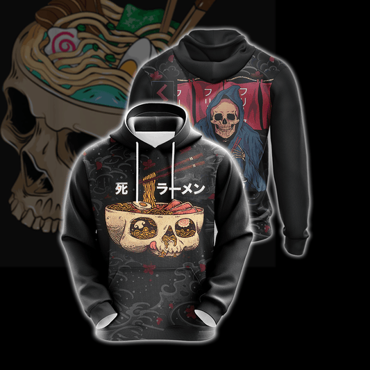 Food Skull Japanese Unisex Zip Up Hoodie 4XL
