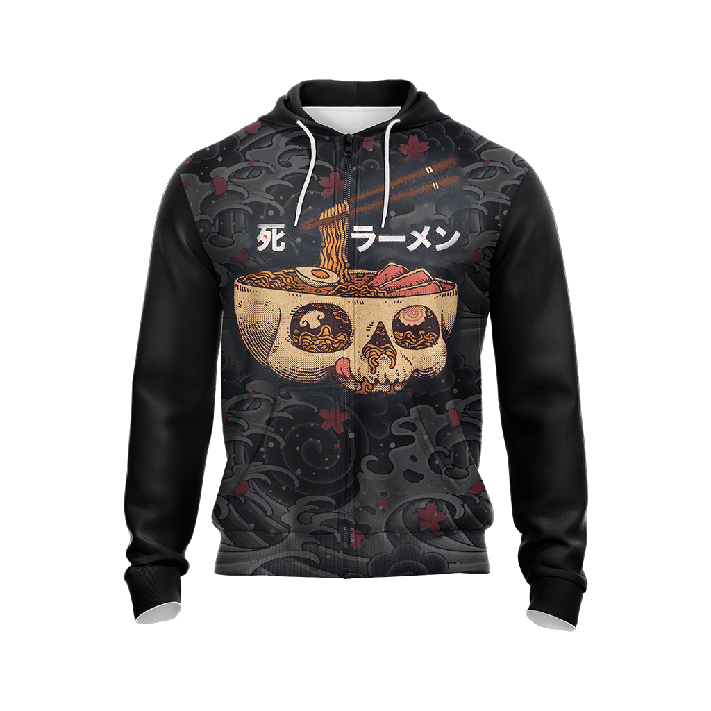 Food Skull Japanese Unisex Zip Up Hoodie