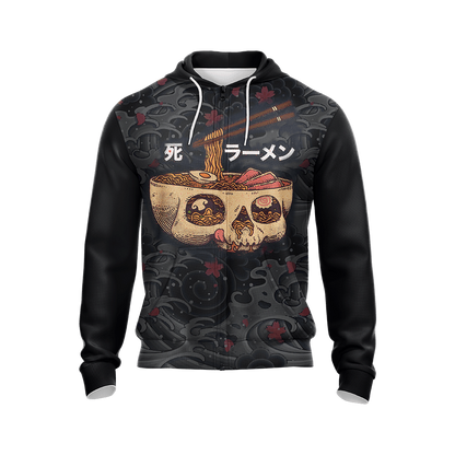 Food Skull Japanese Unisex Zip Up Hoodie