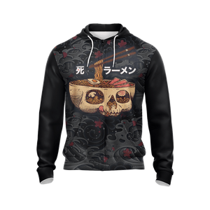 Food Skull Japanese Unisex Zip Up Hoodie