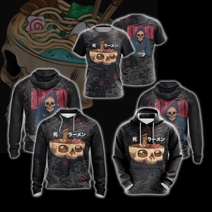 Food Skull Japanese Unisex Zip Up Hoodie