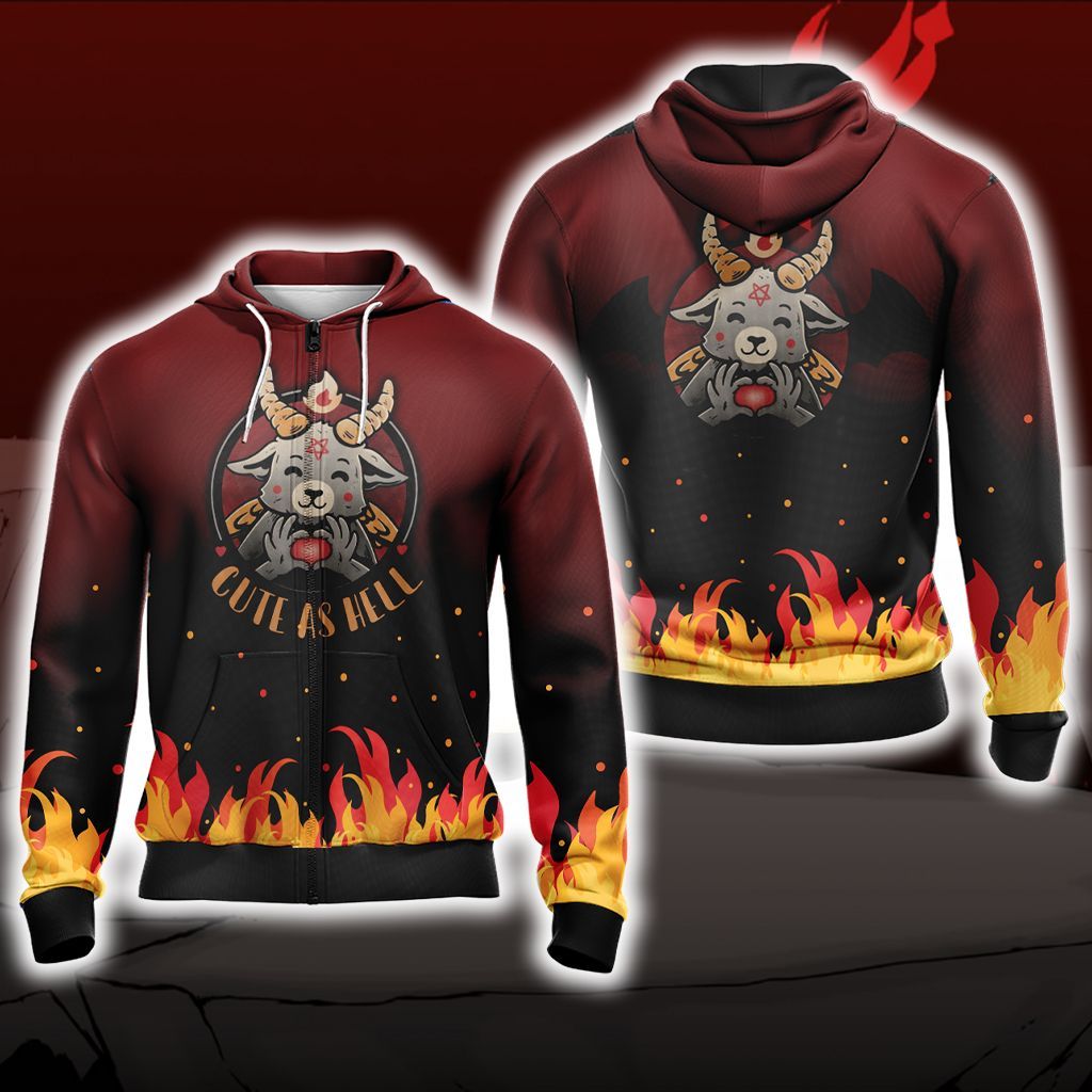 Cute As Hell Unisex Zip Up Hoodie 4XL