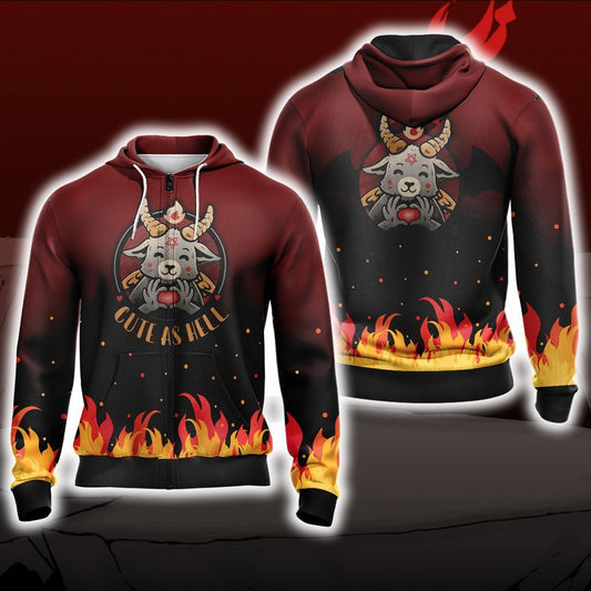 Cute As Hell Unisex Zip Up Hoodie 4XL
