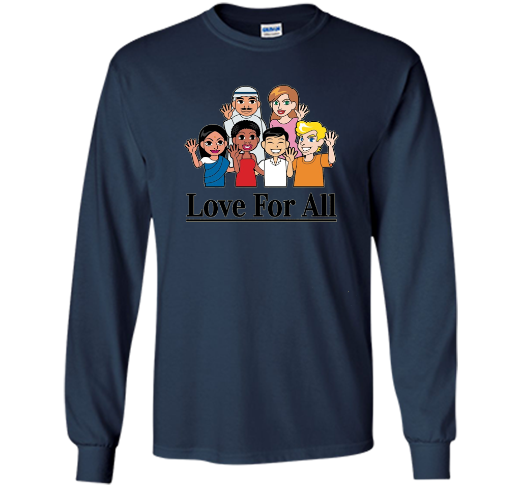 Love For All- Multicultural Race Unity Diversity T-Shirt cool shirt Navy