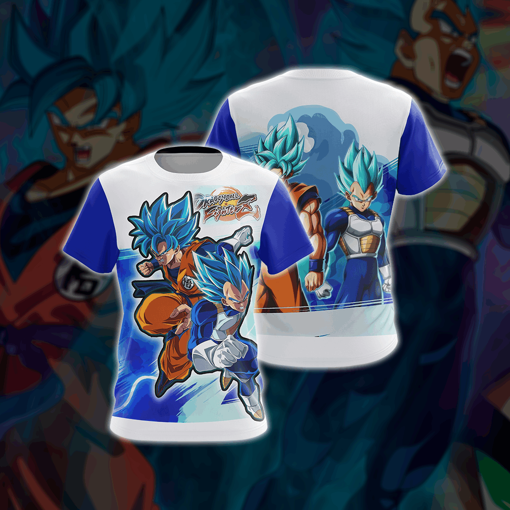 Dragon Ball - Super Saiyan Blue Goku and Vegeta Unisex 3D T-shirt T-shirt