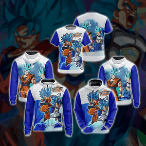 Dragon Ball - Super Saiyan Blue Goku and Vegeta Unisex 3D Hoodie