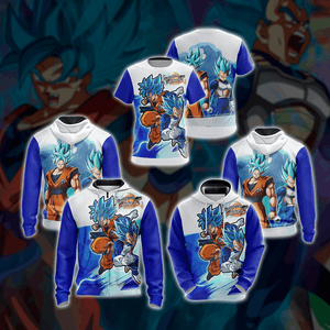 Dragon Ball - Super Saiyan Blue Goku and Vegeta Unisex 3D T-shirt