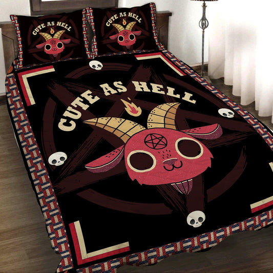 Cute As Hell 3D Quilt Set King (230x260CM)