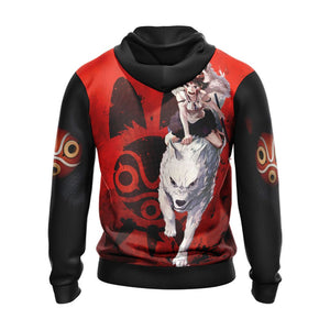 Princess Mononoke New Look Unisex Zip Up Hoodie