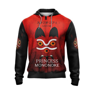 Princess Mononoke New Look Unisex Zip Up Hoodie