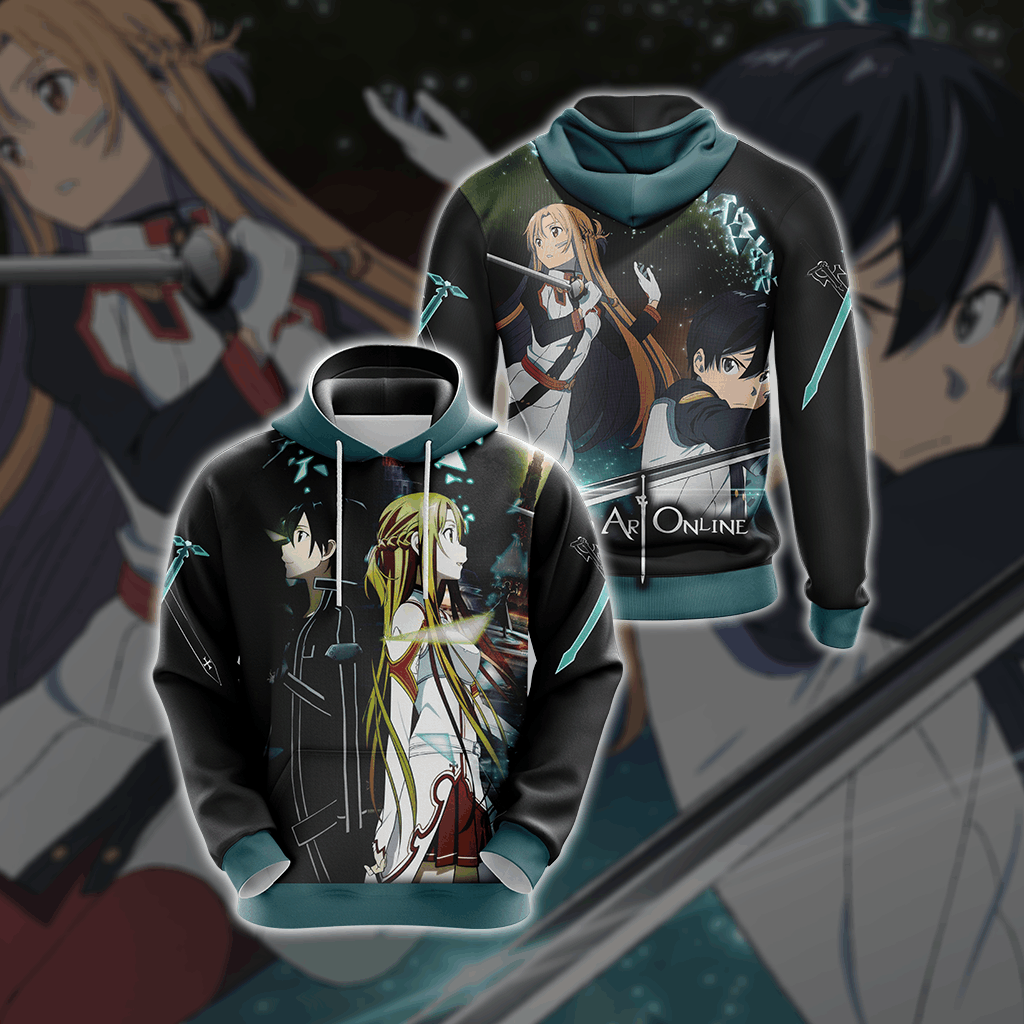 Sword Art Online - Couple Kirito - Asuna Unisex 3D Hoodie