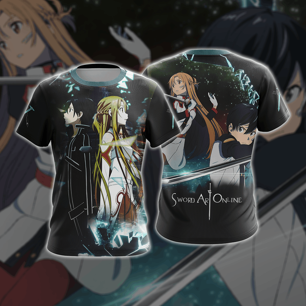 Sword Art Online - Couple Kirito - Asuna Unisex 3D T-shirt