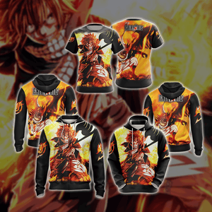 Fairy Tail Natsu Dragneelr New Style Unisex 3D Zip Up Hoodie