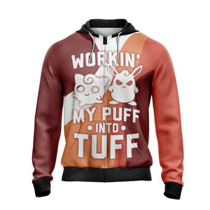 Pokemon Woking My Puff Into Tuff Unisex Zip Up Hoodie