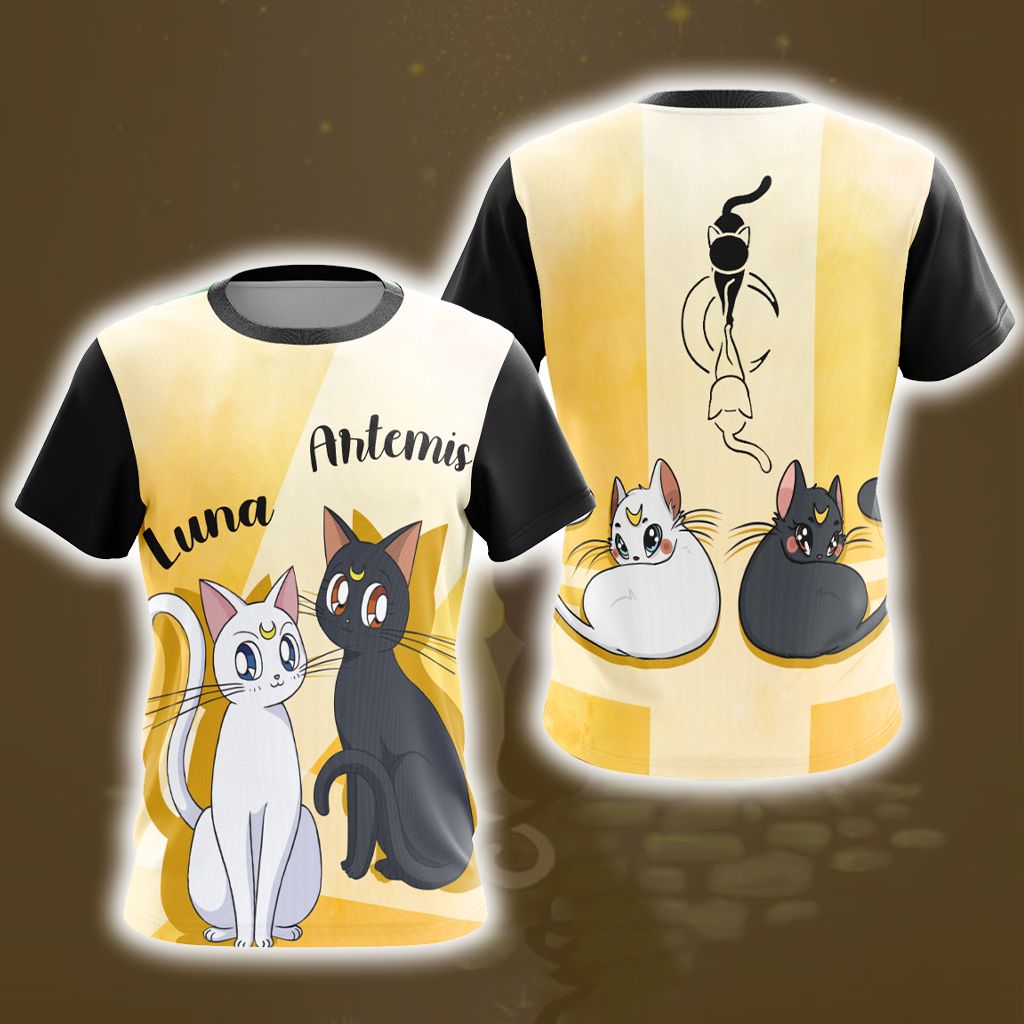 Sailor Moon Luna & Artemis New Style Unisex 3D T-shirt