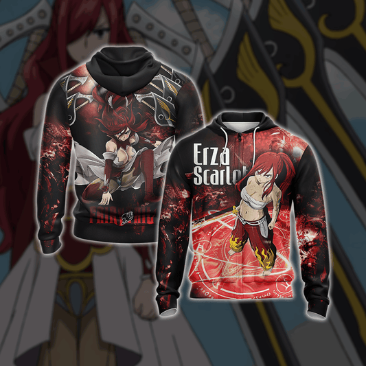 Fairy Tail - Erza Scarlet Characters New Unisex Zip Up Hoodie