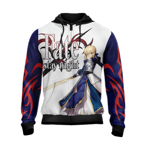 Fate/ Stay Night Saber New Style Unisex Zip Up Hoodie