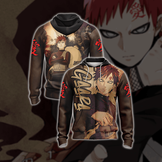 Naruto Gaara New Look Zip Up Hoodie