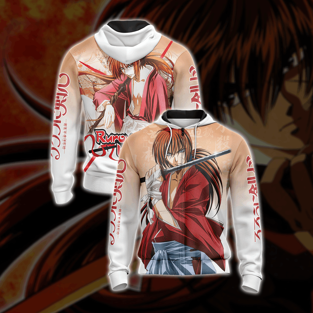 Rurouni Kenshin New Version Unisex Zip Up Hoodie 4XL