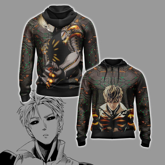 One Punch Man Genos New Style Zip Up Hoodie