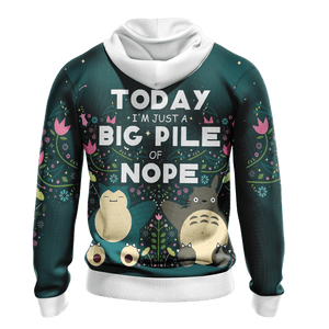 Big Pile Of Nope - Totoro And Snorlax Unisex 3D Hoodie