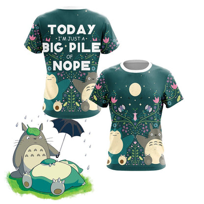 Big Pile Of Nope - Totoro And Snorlax Unisex 3D T-shirt T-shirt