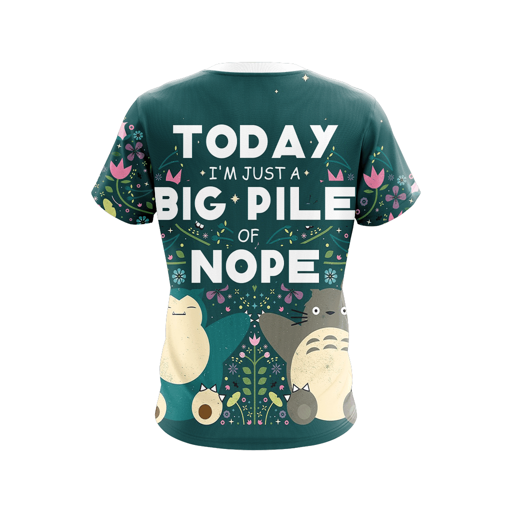 Big Pile Of Nope - Totoro And Snorlax Unisex 3D T-shirt