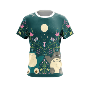 Big Pile Of Nope - Totoro And Snorlax Unisex 3D T-shirt