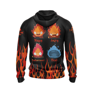 Howl's Moving Castle Calcifer Fire Demon Unisex 3D Hoodie