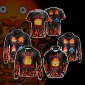 Howl's Moving Castle Calcifer Fire Demon Unisex 3D Hoodie