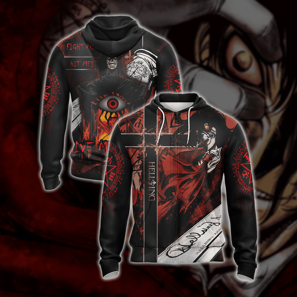 Hellsing Alucard New Version Unisex Zip Up Hoodie