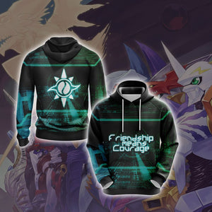 Digimon - Friendship means Courage Unisex 3D T-shirt Hoodie S 