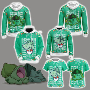 Pokemon - Bulbasaur Snooze Club Unisex 3D Hoodie