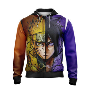 Naruto And Sasuke New Style Unisex Zip Up Hoodie