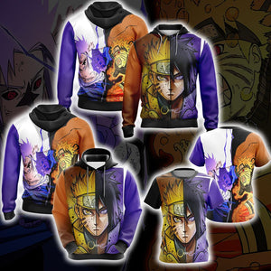 Naruto And Sasuke New Style Unisex Zip Up Hoodie