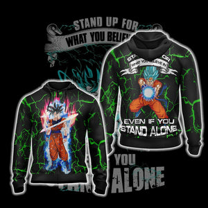 Goku - Stand Up For What You Believe Unisex Zip Up Hoodie