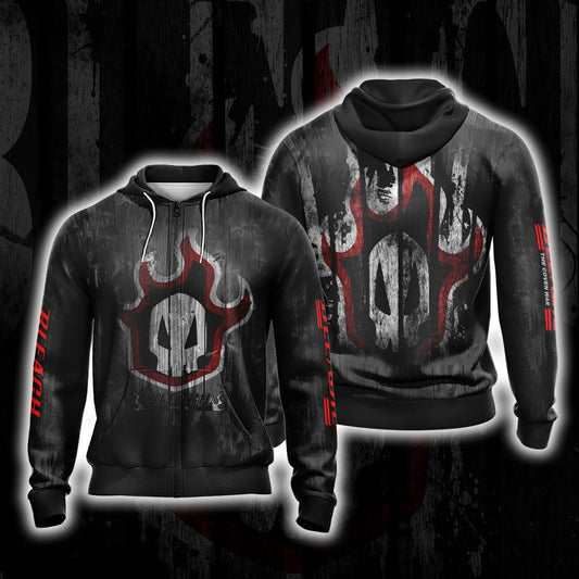 Bleach Skull Unisex Zip Up Hoodie