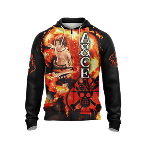 One Piece Portgas D. Ace New Unisex Zip Up Hoodie