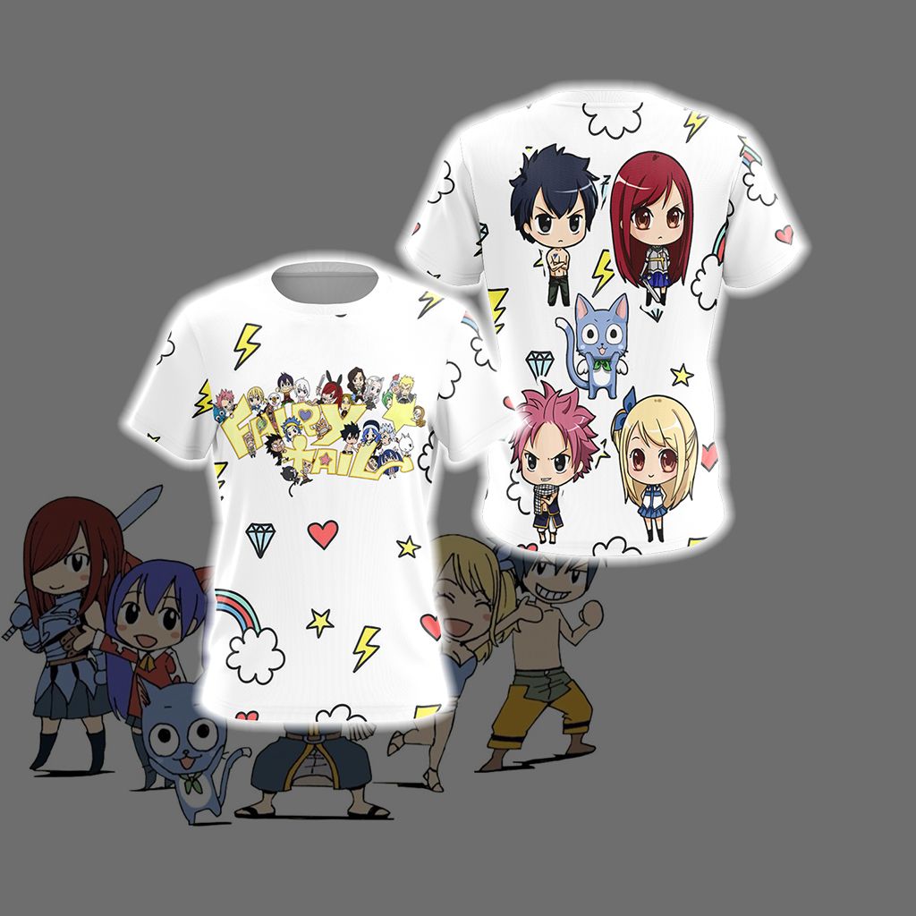 Fairy Tail Chibi Unisex 3D T-shirt T-shirt