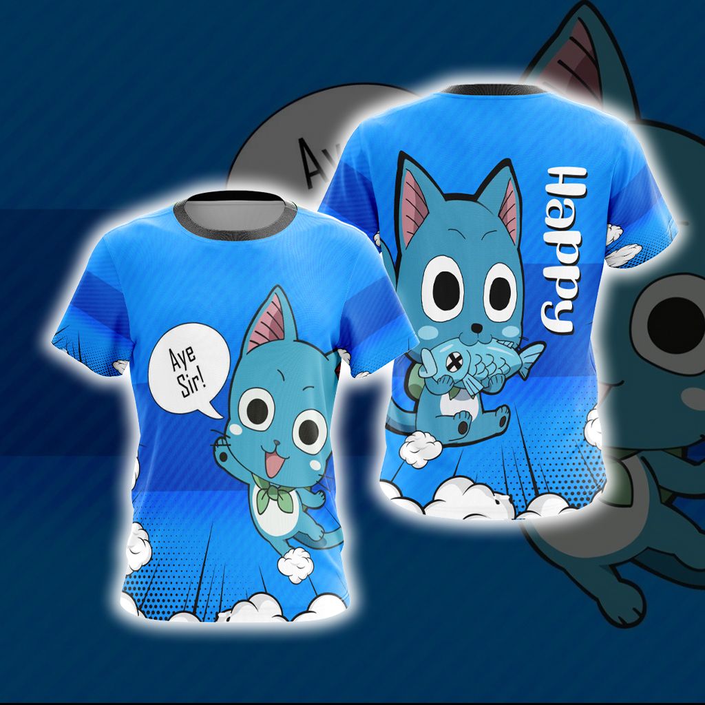 Fairy Tail Happy Unisex 3D T-shirt T-shirt