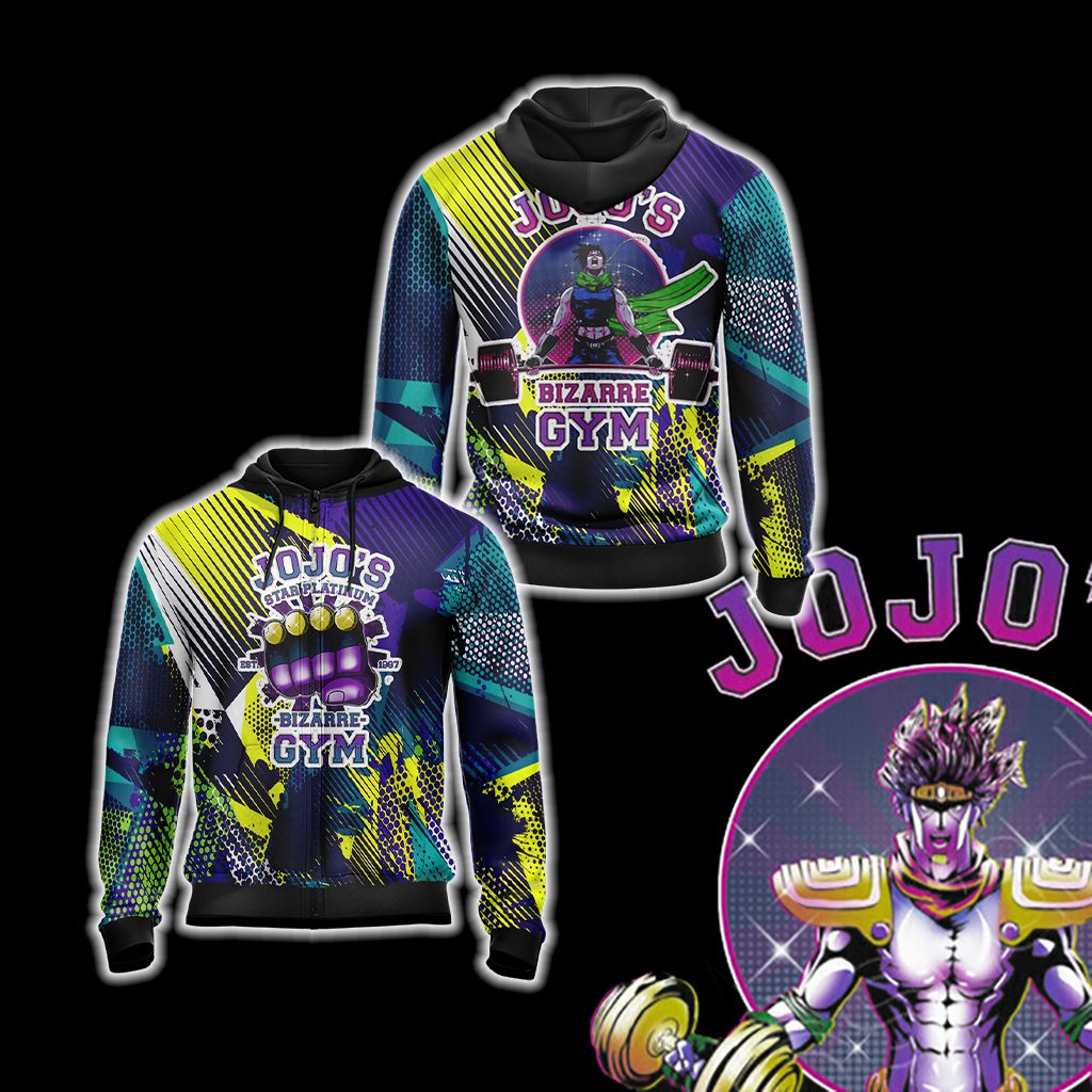 Jojo's Bizarre Adventure - Star Platinum Gym Unisex Zip Up Hoodie