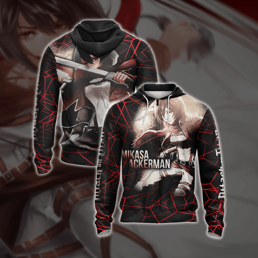 Attack On Titan - Mikasa Ackerman New Style Unisex Zip Up Hoodie